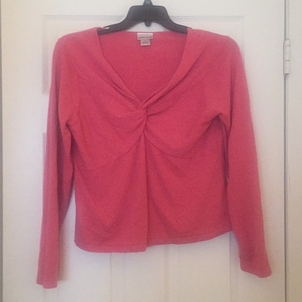 SMOKE FREE HOUSE  XL - Pink V-Neck Sweater Top